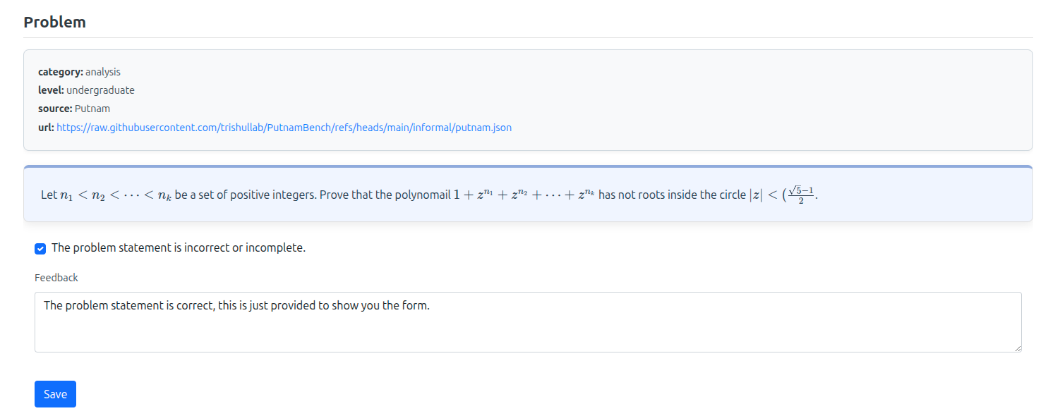 Screenshot of submitting a grade and feedback